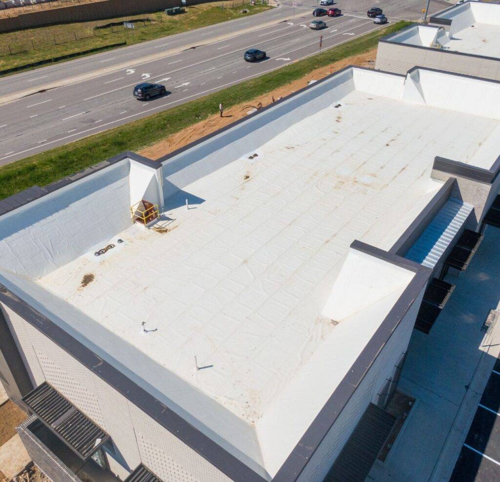 commercial roof aerial view