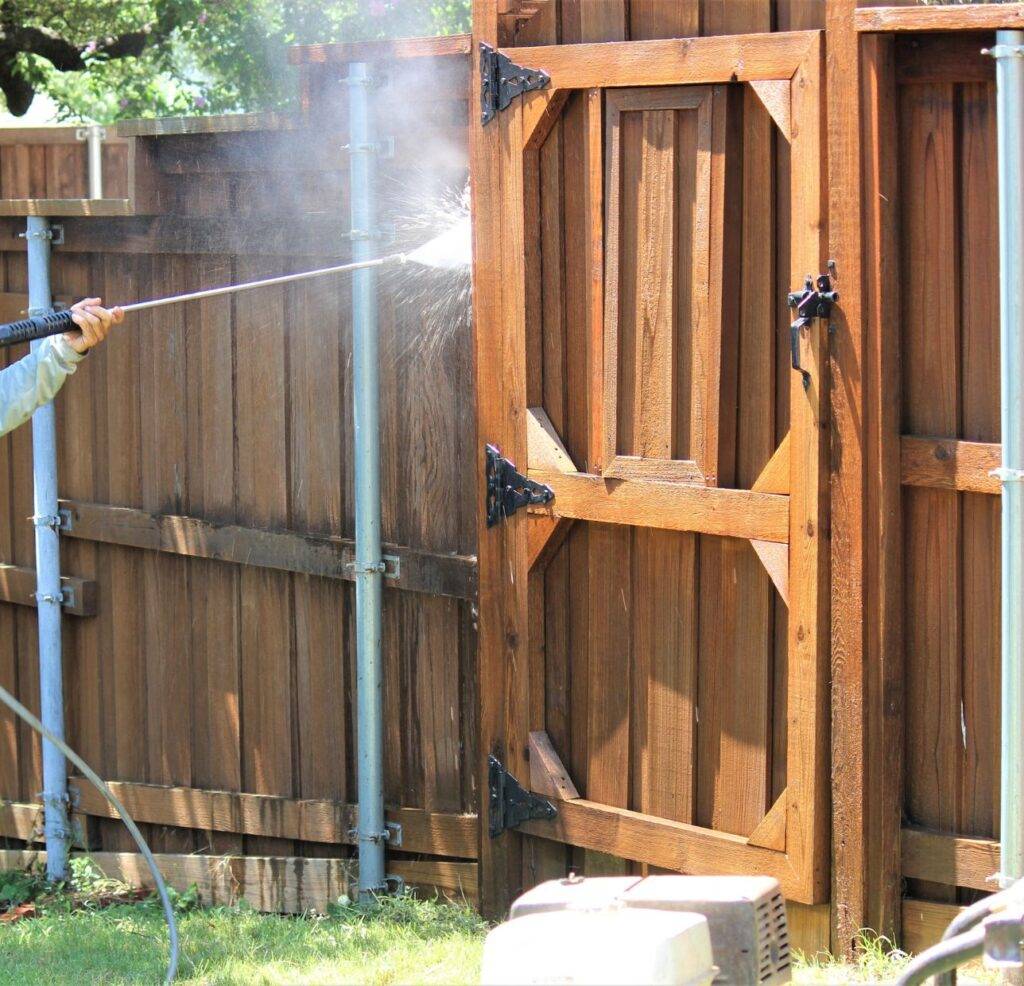 fence power washing