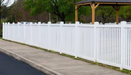clean white fence