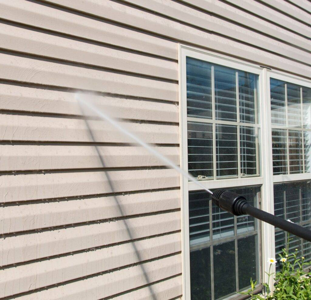 power washing side of house