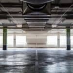 dirty parking garage floor