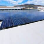 solar panel on commercial rooftop