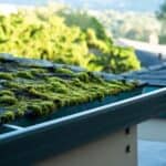 Moss growing on rooftop