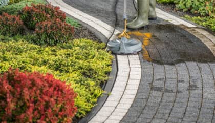 power washing residential patio
