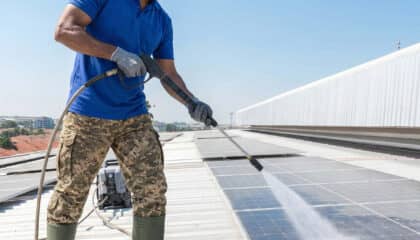 PROP WASH cleaning commercial solar paneling