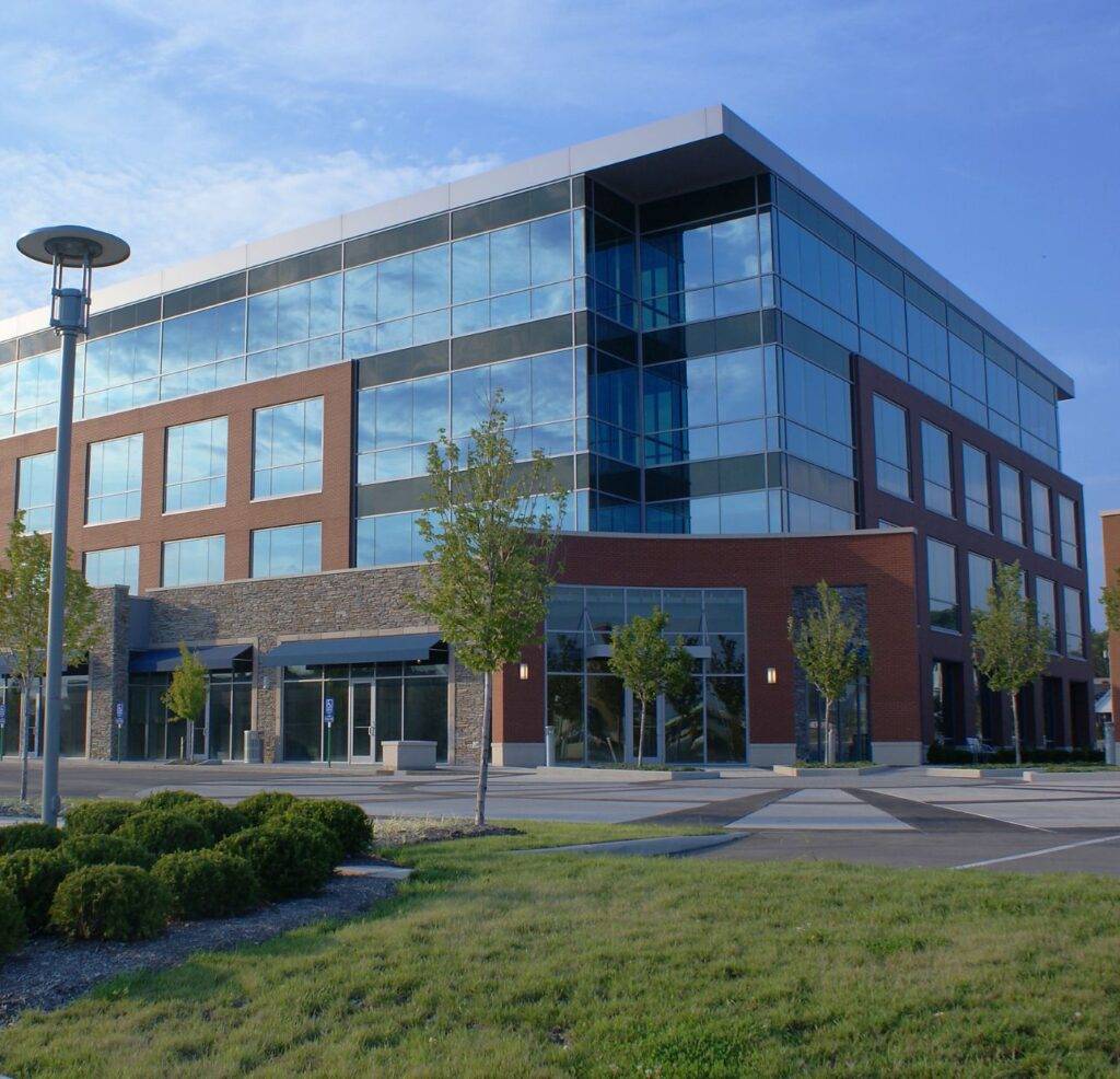 office building power washing exterior