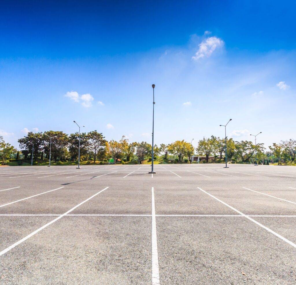 parking lot freshly power washed