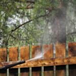 Fence post being washed