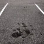 Oil stains on parking lot space