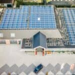 Solar paneling on commercial building