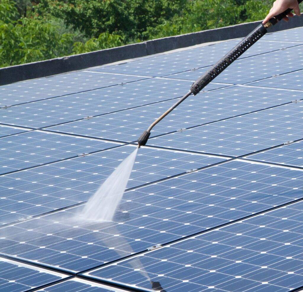 solar panel power washing