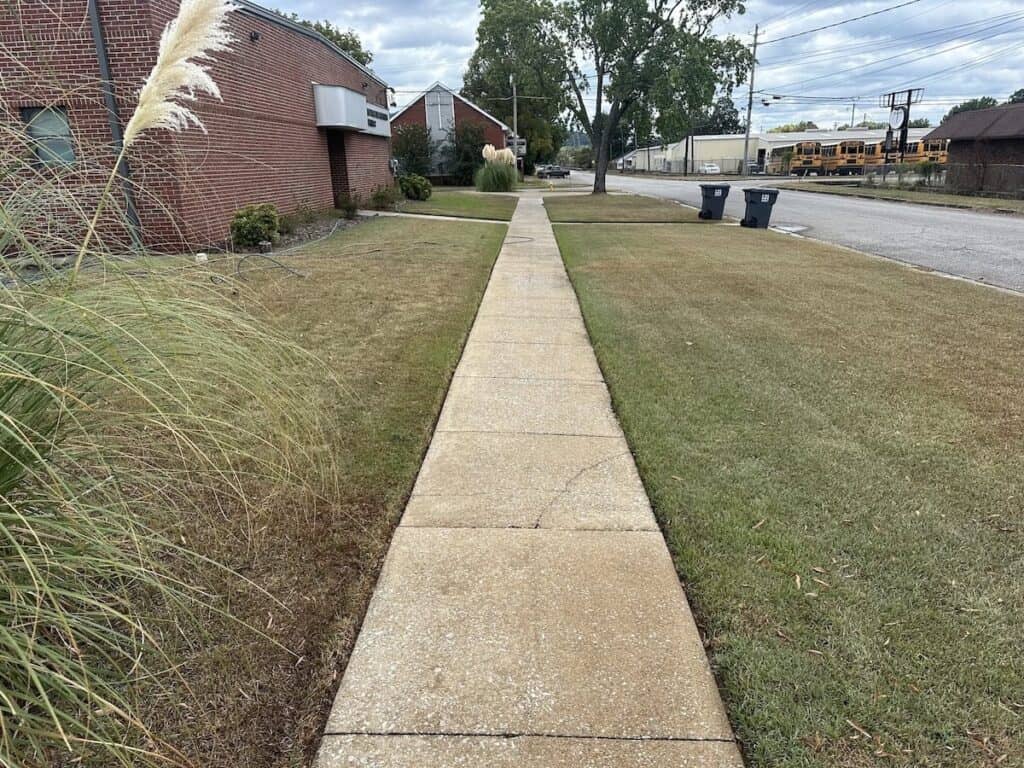 after sidewalk power washed